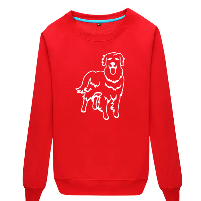 夜光卡通反夜光狗狗圆领卫衣男女学生薄款长袖衫发光荧光衣服狗年上衣