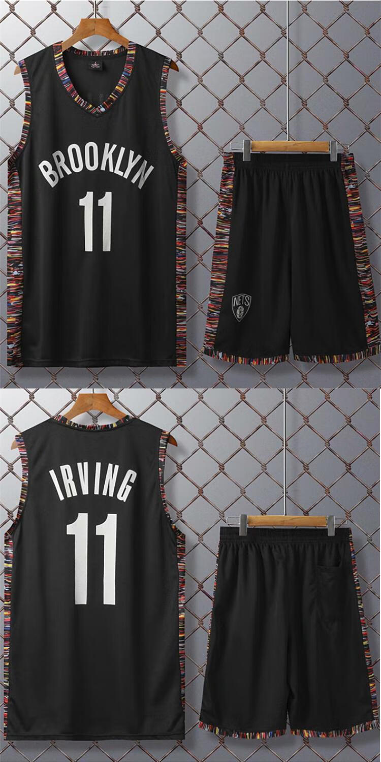 球衣套装定制詹姆斯球服杜兰特哈登欧文球衣11号篮网队城市版篮球服