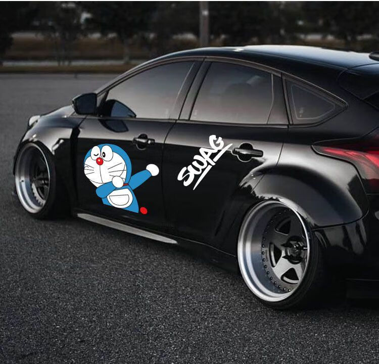适用于哆啦a梦汽车贴纸大号车身车门划痕嘻哈swag可爱痛车贴卡通车