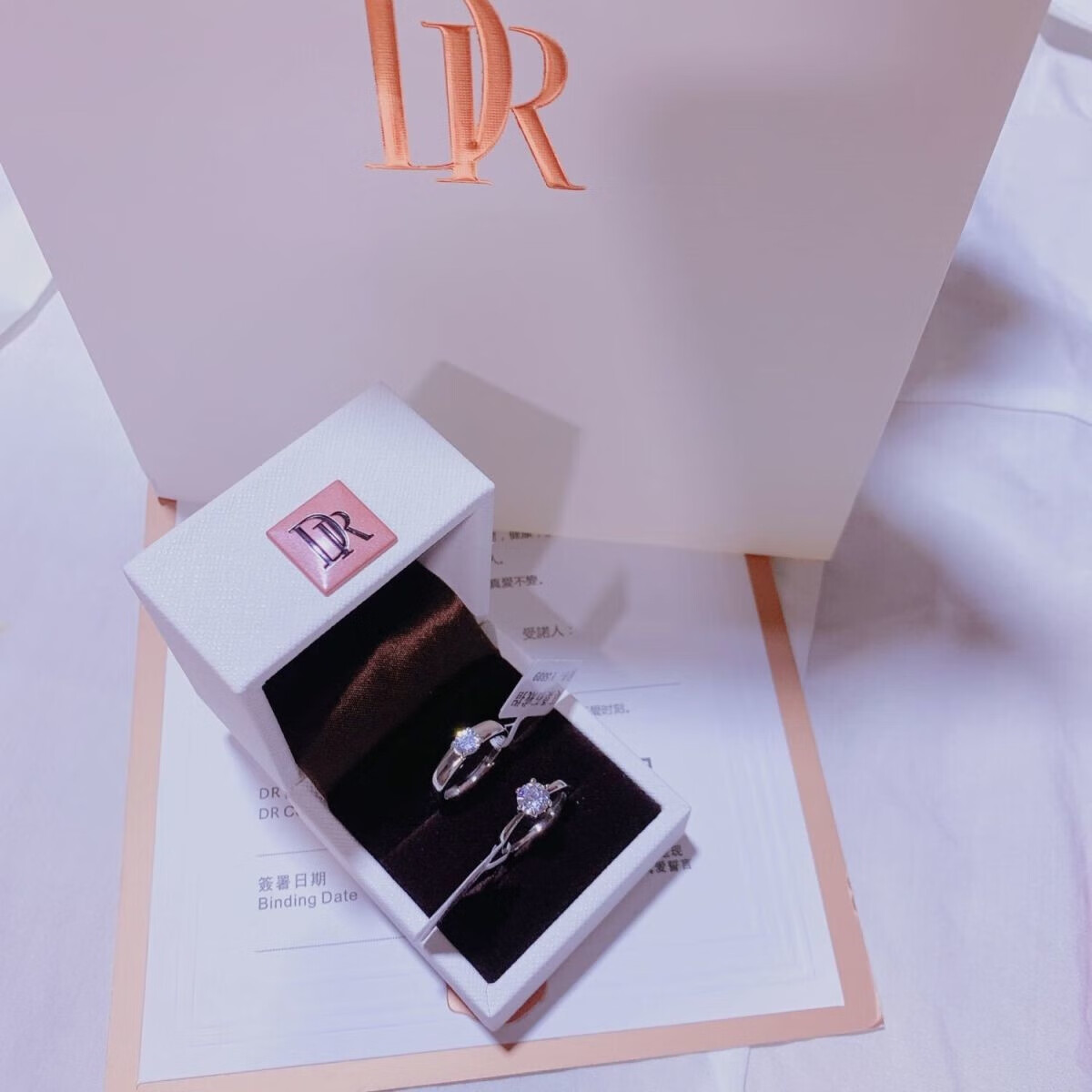dr钻戒仿真dr钻戒一生一枚仿真求婚时尚道具开口可调节戒指莫桑钻石