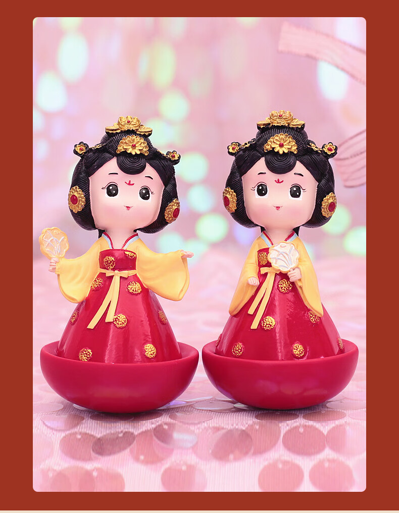 格致开心ins抖音同款大唐不倒翁小姐姐摆件创意西安特产纪念品中国