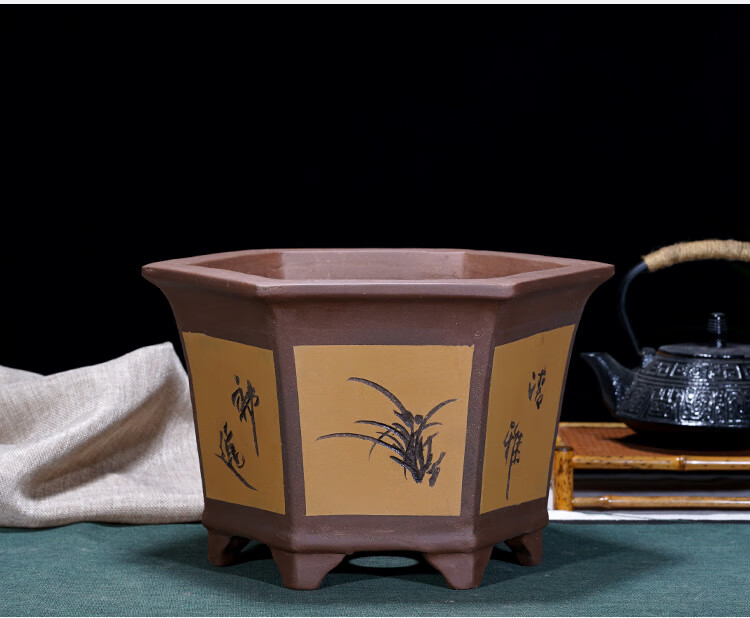 超大紫砂花盆大号特大号庭院盆景铁树花盆阳台种树盆栽陶瓷花盆线奎六