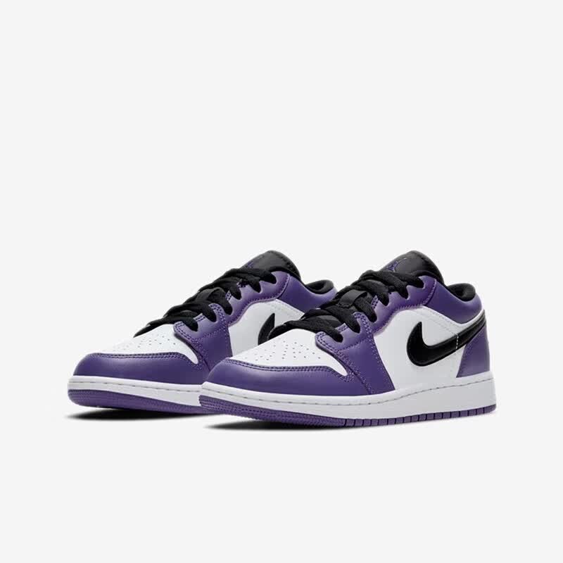 【官方自营旗舰】air jordan 1 low aj1低帮白紫脚趾男女休闲篮球鞋百