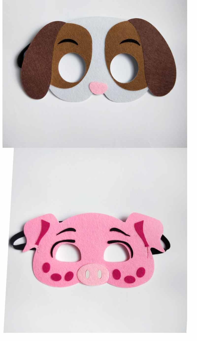 【万圣节】儿童动物十二生肖不织布面具圣诞万圣节日表演老鼠牛猪狗马