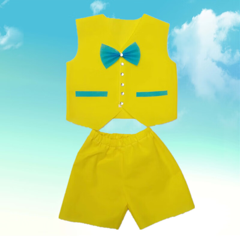 儿童环保时装秀走秀服装男孩无纺布diy材料手工衣服幼儿园亲子装绿色