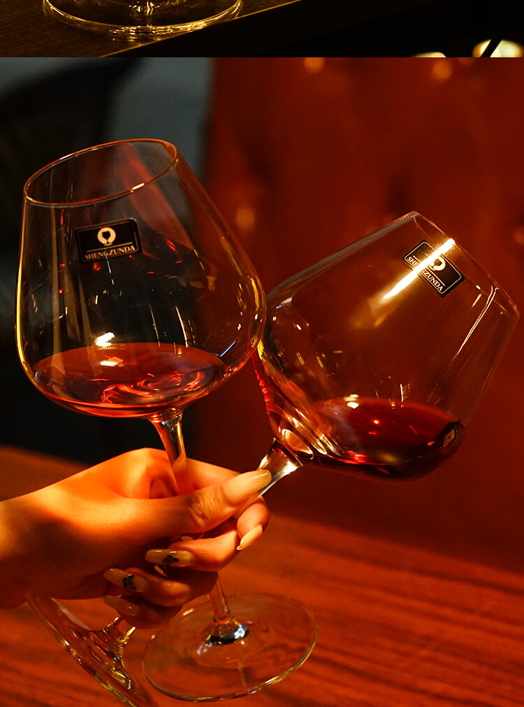 红酒杯套装家用水晶香槟杯ins欧式高脚杯醒酒器定制广告葡萄酒杯斜口