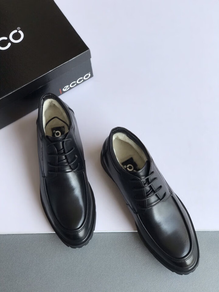 ecco爱步男鞋中帮保暖羊毛商务休闲皮鞋冬季雪地靴真皮棉鞋爸爸鞋