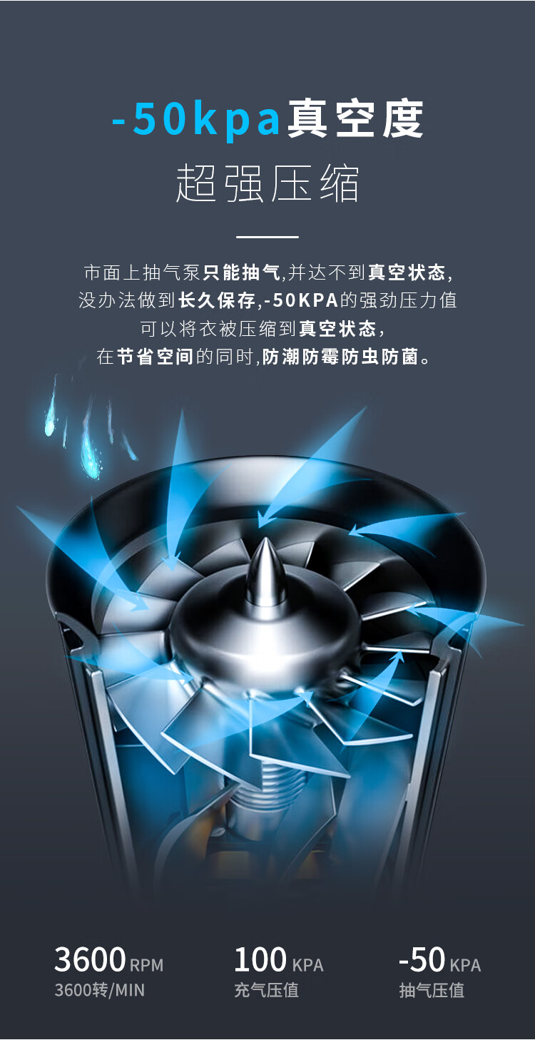 电动抽气泵真空压缩袋电动抽气泵衣服被子收纳袋食品家用小型抽真空机
