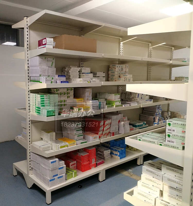 紫电 单面西药架医院药房用摆药架多层药品柜货架双面抽拉式加厚药盘