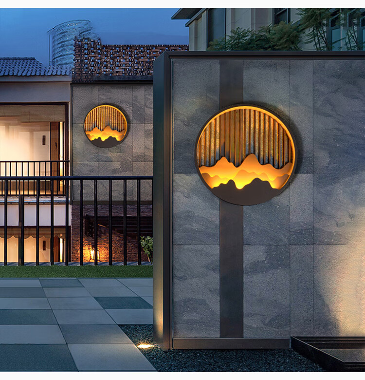 曦特莱轻奢品牌户外壁灯防水庭院灯别墅花园景观灯新中式山水画室外