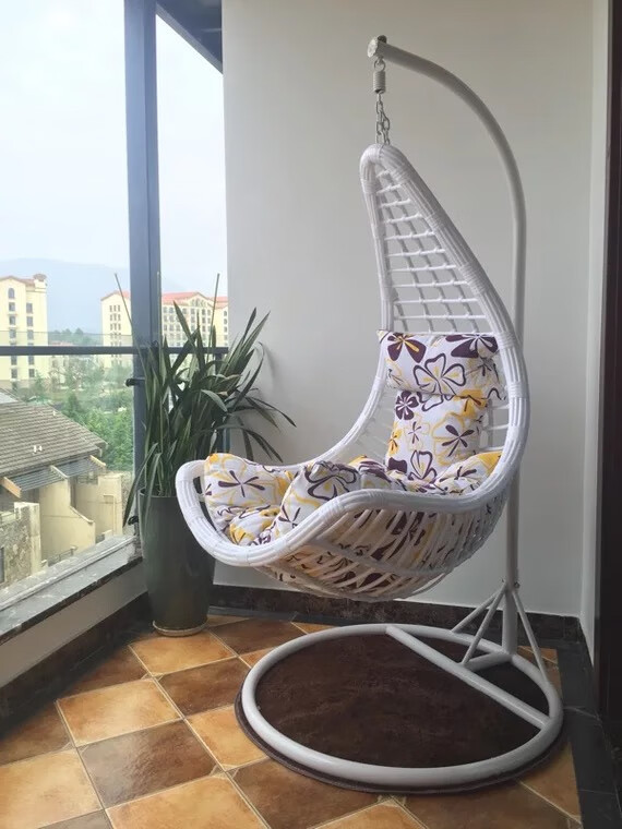 吊椅阳台月亮秋千室内鸟巢仿藤吊篮藤椅躺椅懒人公主吊兰椅摇篮椅