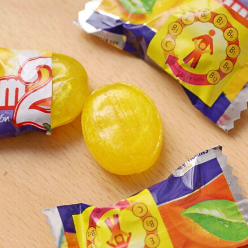 德国二宝nimm2夹心水果糖香橙子柠檬维他命c果酱芯糖条袋装多规格夹心