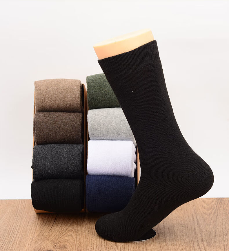 加长厚袜子高筒秋冬棉袜加绒加厚大码护小腿黑色高帮士长筒袜加厚高筒