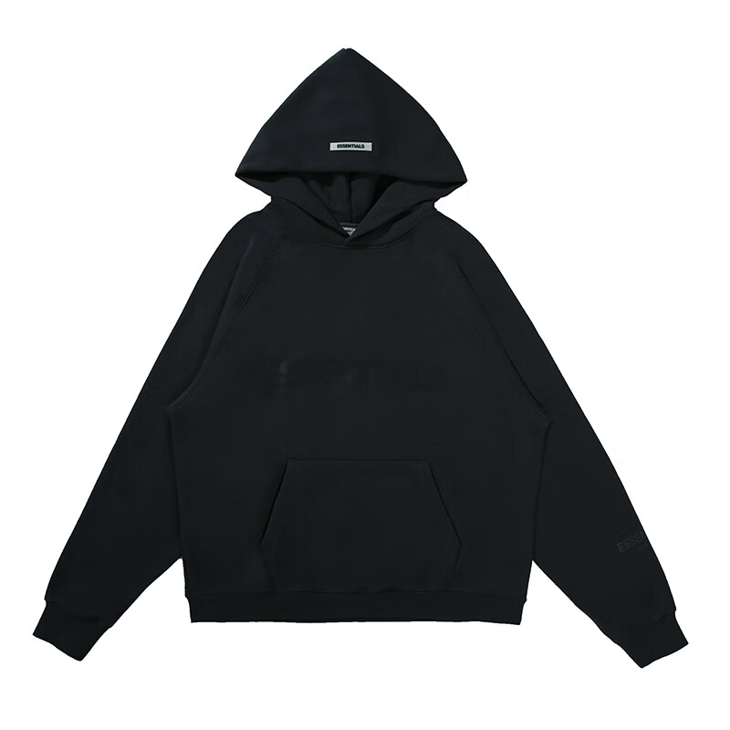 俞兆林旗舰官方店秋冬款复线essentials胸前字母连帽卫衣男女宽松黑色