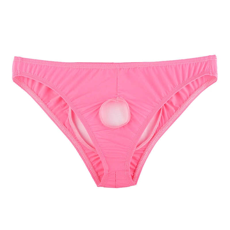 叶子媚透明开裆内裤男前后开洞免脱性感内裤薄透视冰丝