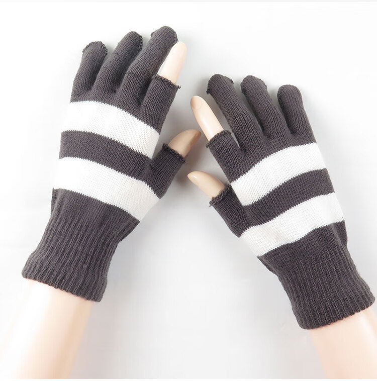 半指女学生冷冬季女式萌冬天外出女款极寒保暖针织指套乐卉焦糖色均码