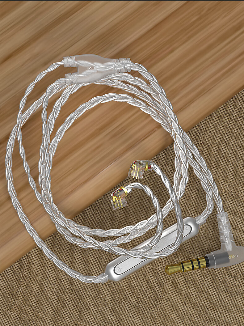 cvjv7有线耳机可换线单晶铜镀银线耳机升级线078超长耳机线diy线材s款