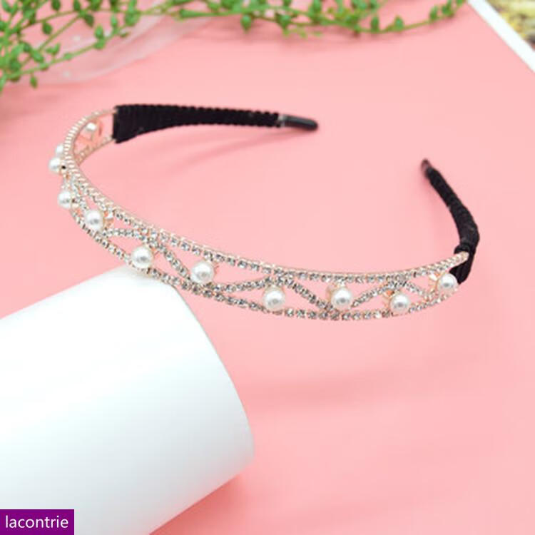 韩国珍珠发箍网红2022年女仙气镶钻头箍发卡气质压发夹子头饰女皇皇冠