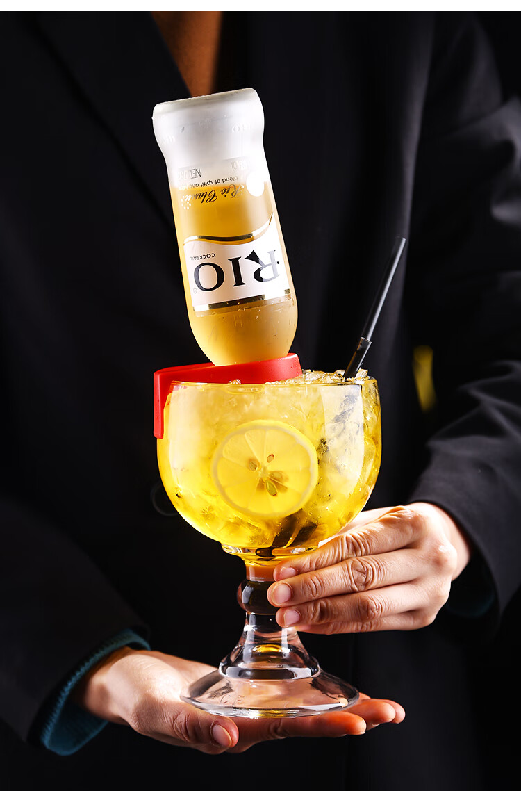 卡扣杯子鸡尾酒杯卡扣杯倒扣高脚网红杯个性酒杯创意玻璃冷饮啤酒八角