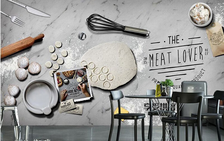 墙贴画 蛋糕房墙面装饰面包店烘焙墙纸自粘背景墙海报贴纸图片墙贴的