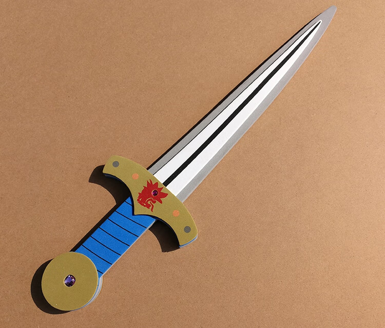 儿童玩具刀剑仿真男孩大刀宝剑海盗刀泡沫海绵盾牌安全玩具剑红色盾牌