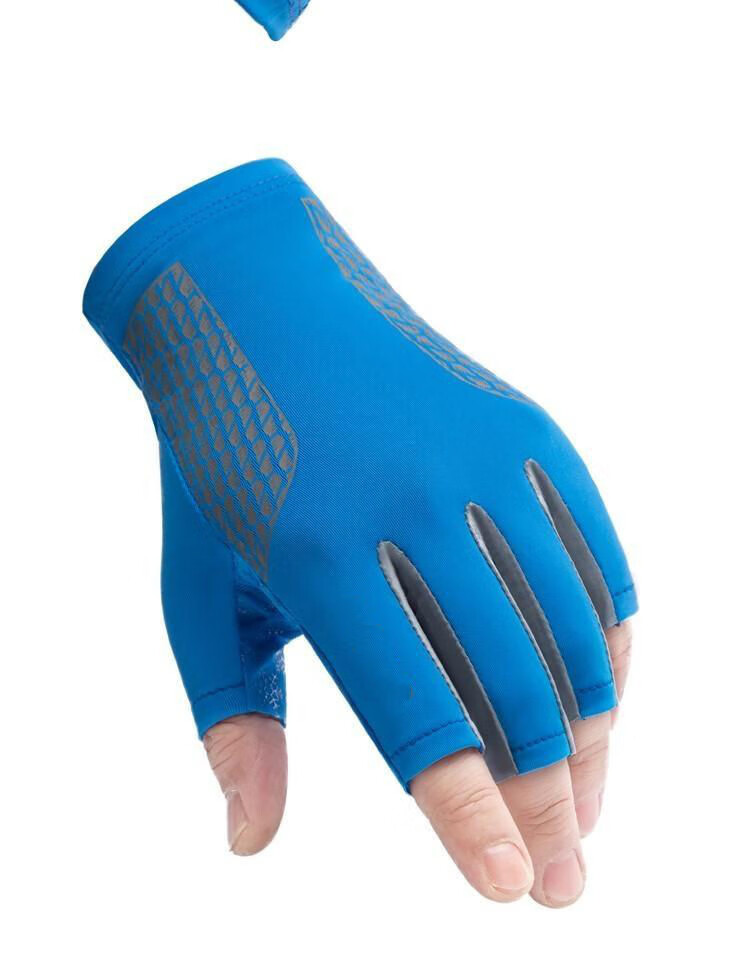 男士钓鱼带的手套冰丝钓鱼手套男防水超薄夏季薄款防晒防刺速干漏指
