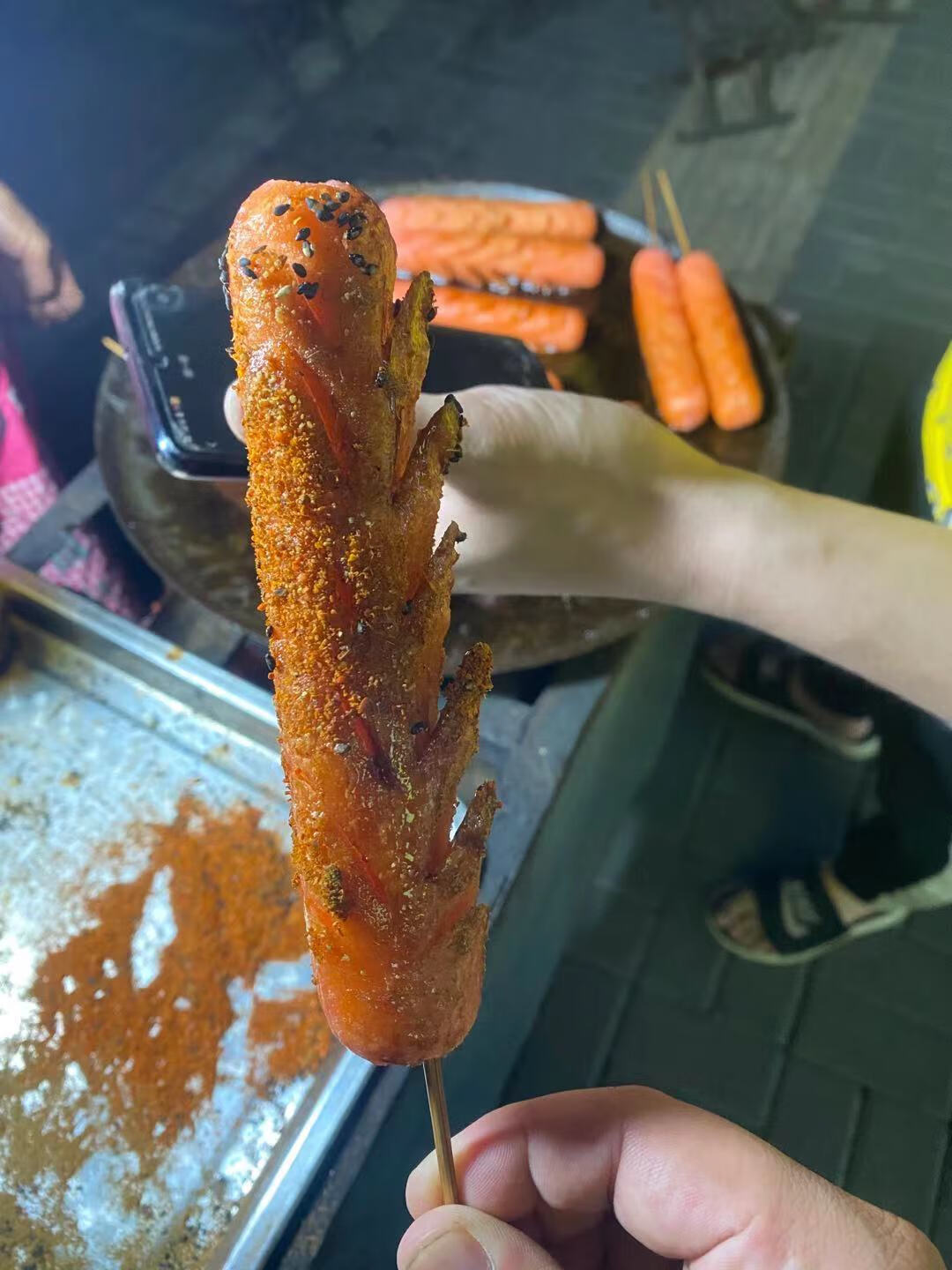 街头双润夫宇铁板淀粉火腿肠煎烤油炸大香肠街边风味面肠摆摊整箱原味