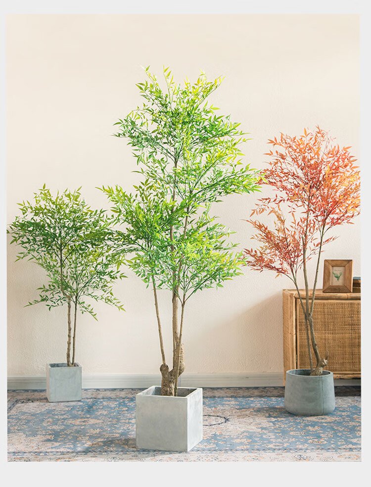 辞轩 假树仿真树室内装饰北欧ins风仿南天竹植物盆栽仿生绿植室内客厅