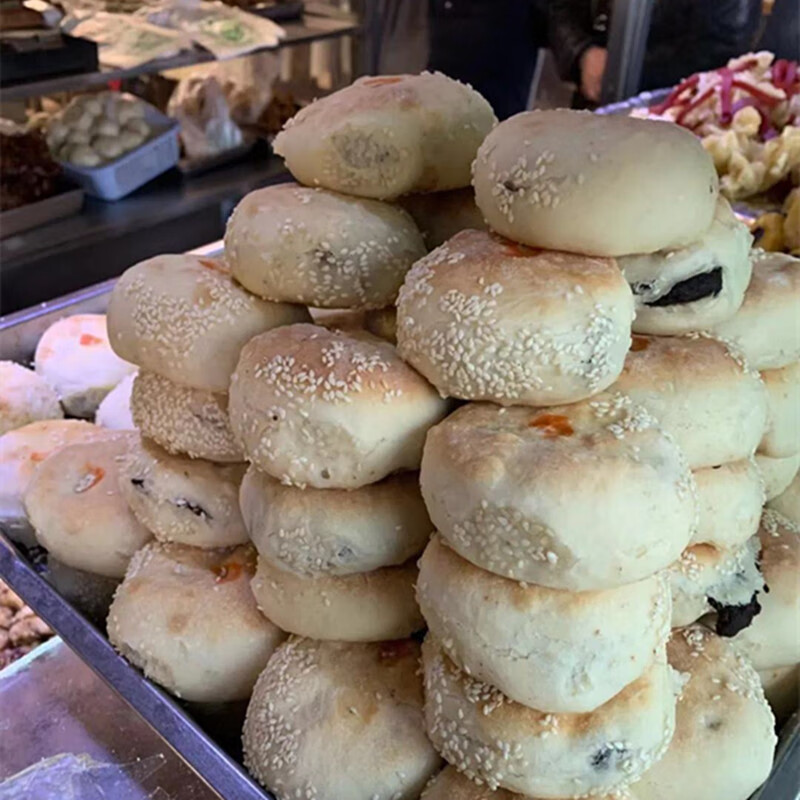 北京牛街洪记小吃清真豆馅烧饼5个蛤蟆吐蜜手工当天现做发货 洪记豆馅