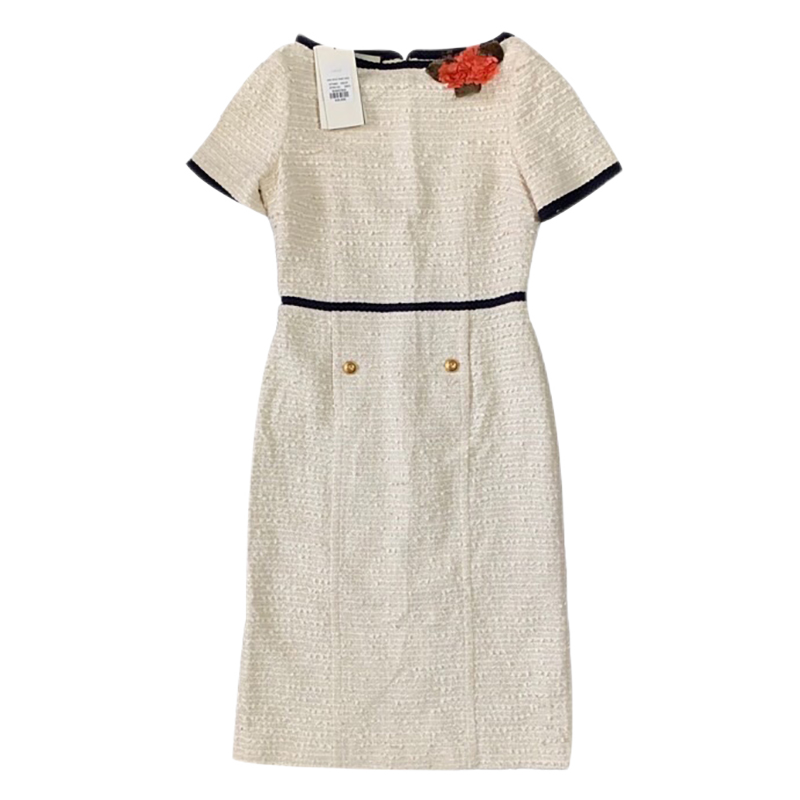 gucci古驰小香风经典连衣裙ay现货白色42