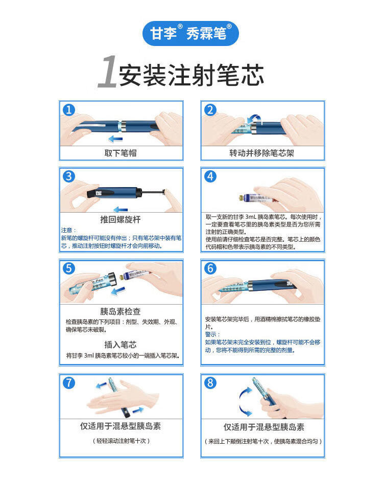 胰岛素注射笔安装图片