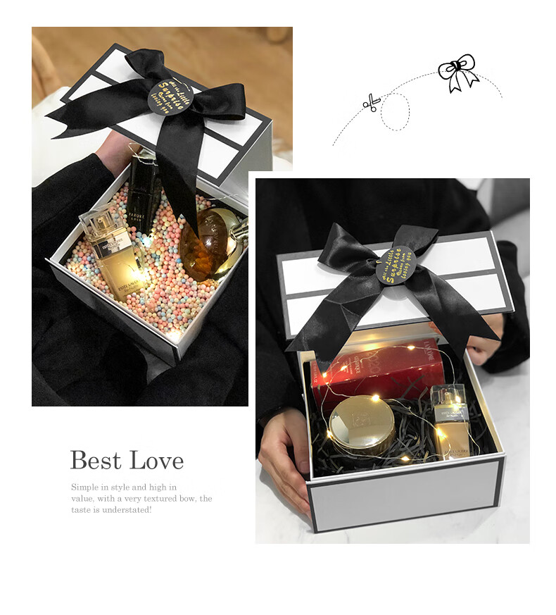 礼盒空盒礼物盒子ins风礼品盒圣诞节包装盒女生版bestwishes送流星球