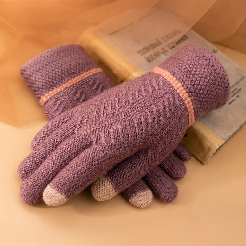 斐珺服饰配件新品毛线手套韩版厚手套女士保暖学生冬季双层加绒加厚