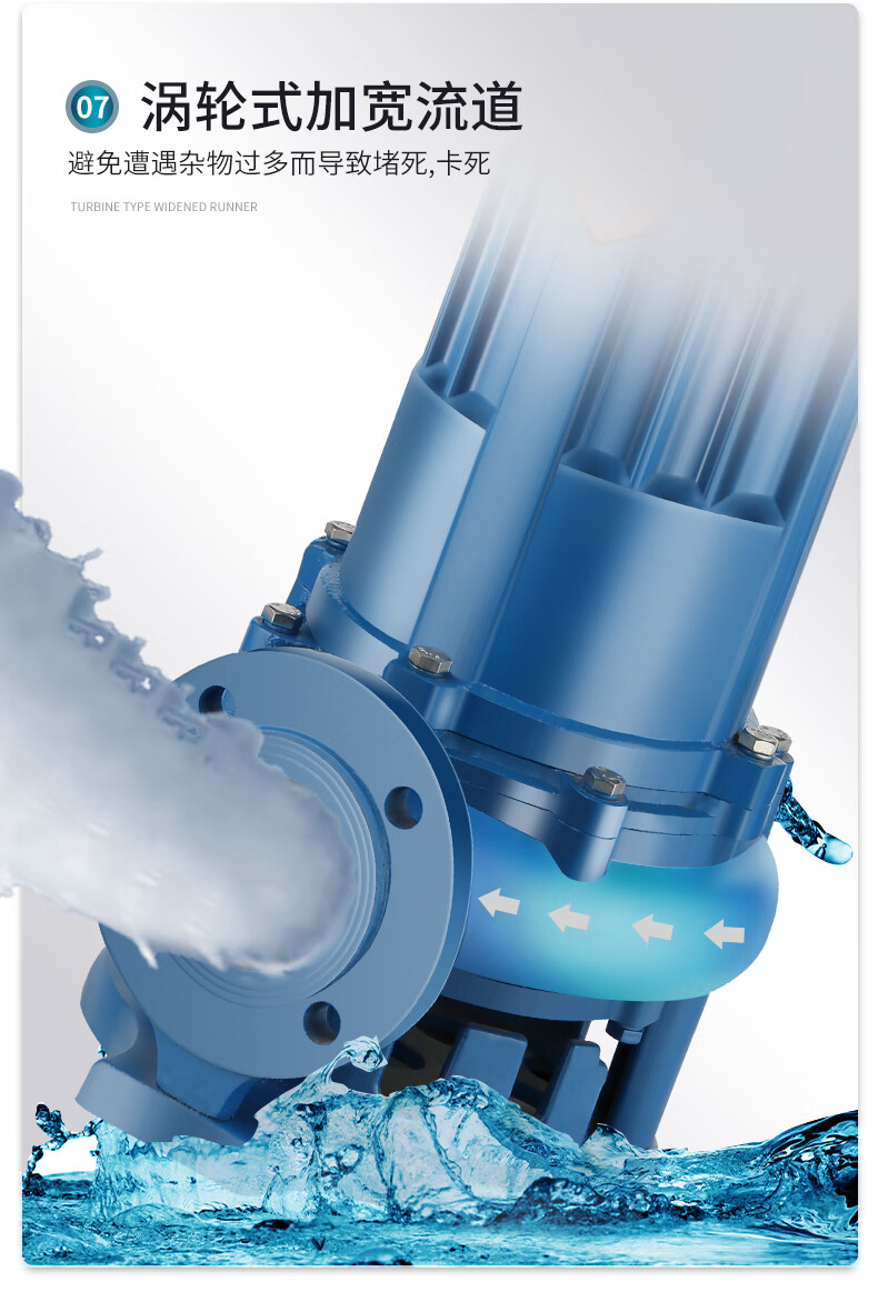 三相污水泵工程排污水搅匀国标电机380v大功率全扬程泥浆潜水电泵wq