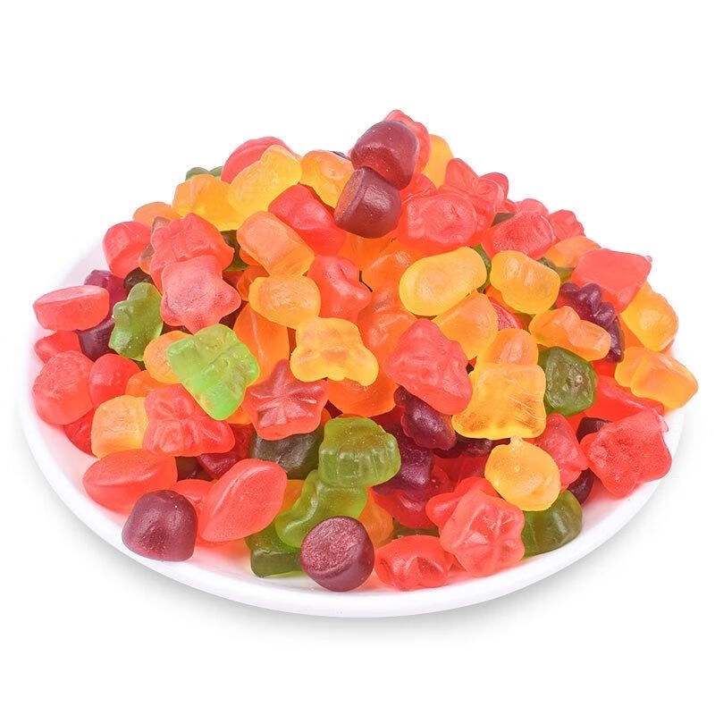 小熊熊橡皮糖软糖qq水果糖可乐味软糖办公室休闲零食爆浆果汁 1斤装