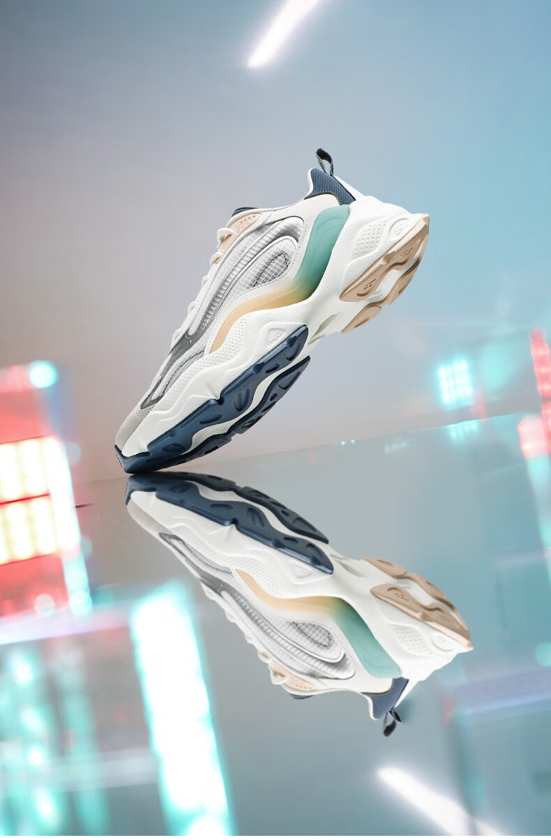 anta安踏休闲鞋千禧男鞋2022夏季新款复古厚底老爹鞋运动鞋男子3象牙