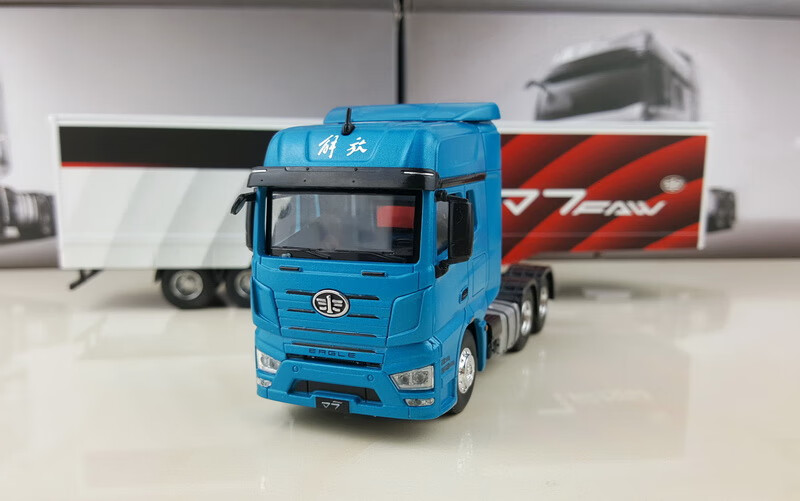 解放j6p牵引车卡车模型1:64一汽解放j7 集装箱货柜一体集卡解放卡车