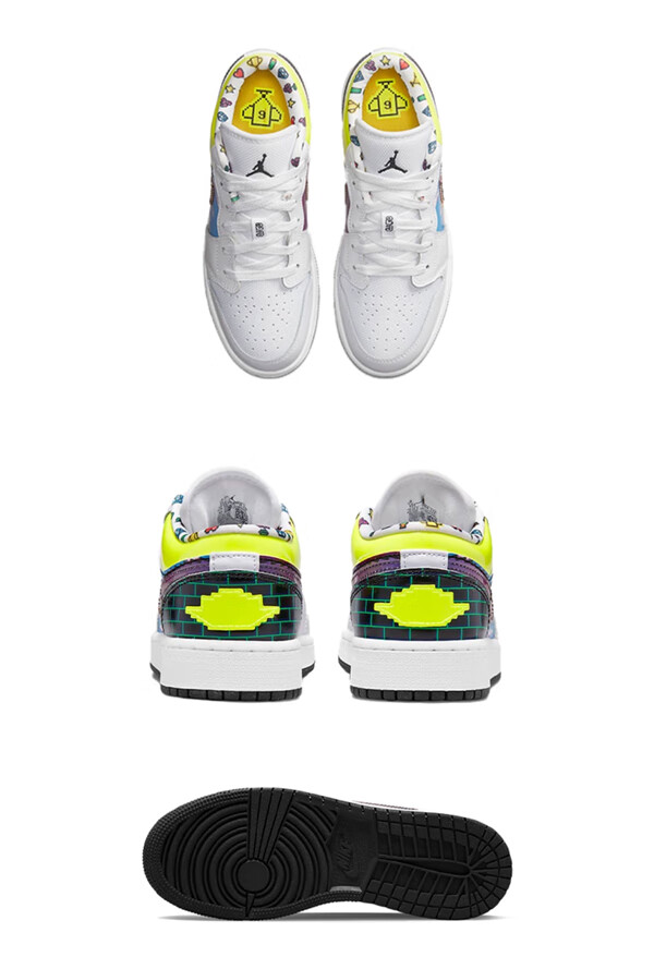 nike耐克 air 1low (gs)aj1白色像素 复古运动休闲板鞋 36.5码2f4.