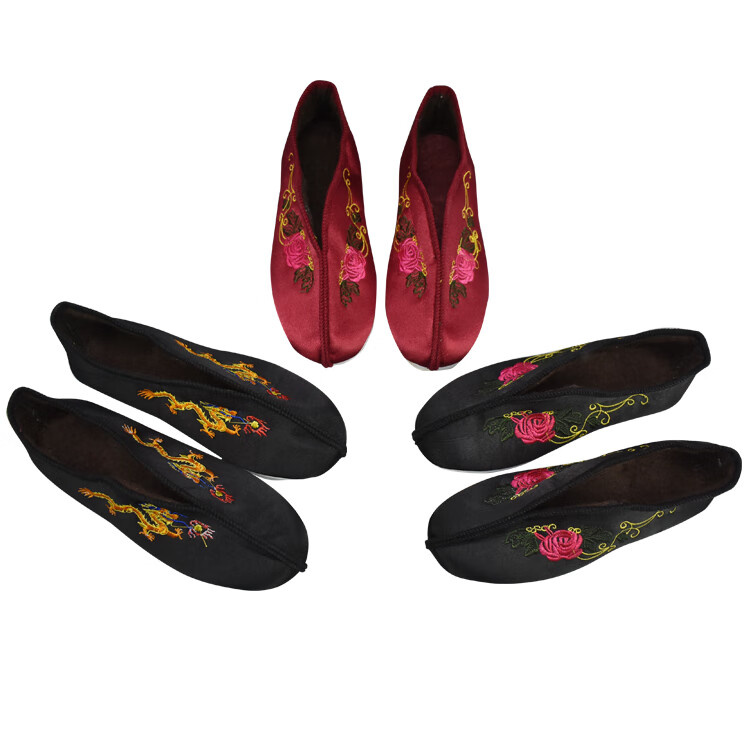 橦华老北京寿鞋 寿鞋老北京绣花布鞋老人白事用鞋送老衣殡葬品绣龙鞋