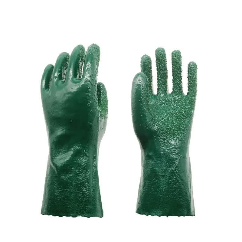 全浸塑杀鱼橡胶止滑防水耐油加厚耐磨酸碱防油磨砂大颗粒劳保手套全