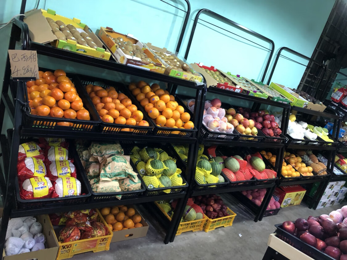 蔬菜货架展示架市四层水果货架新款多功能便利店卖菜水果的架子 四层