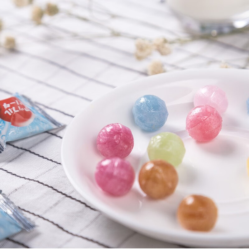 日本ribon理本10味水果汽水味硬糖10水果加汽水糖x3袋