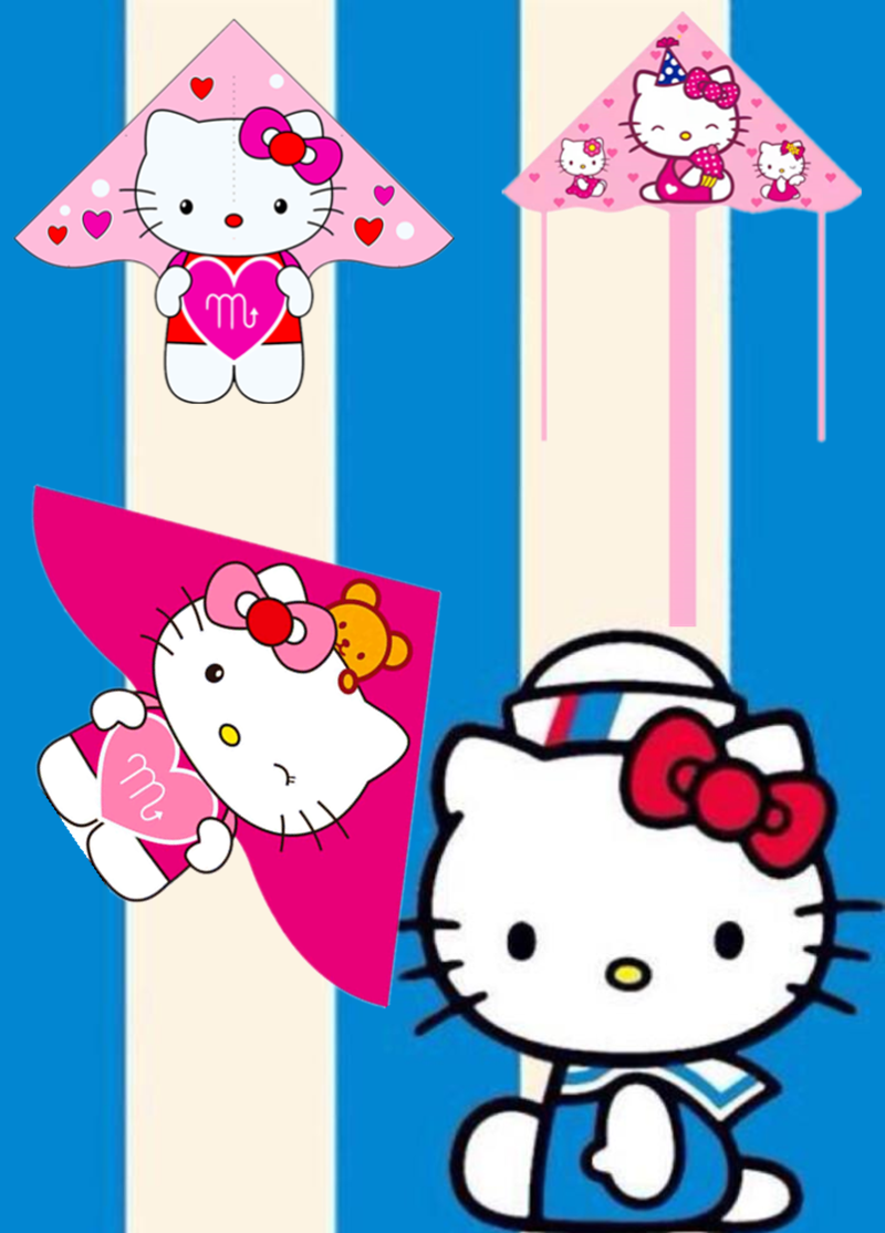 2022年新款风筝hellokitty哈喽kt猫凯特猫女孩初学者微风儿童易飞彩旗
