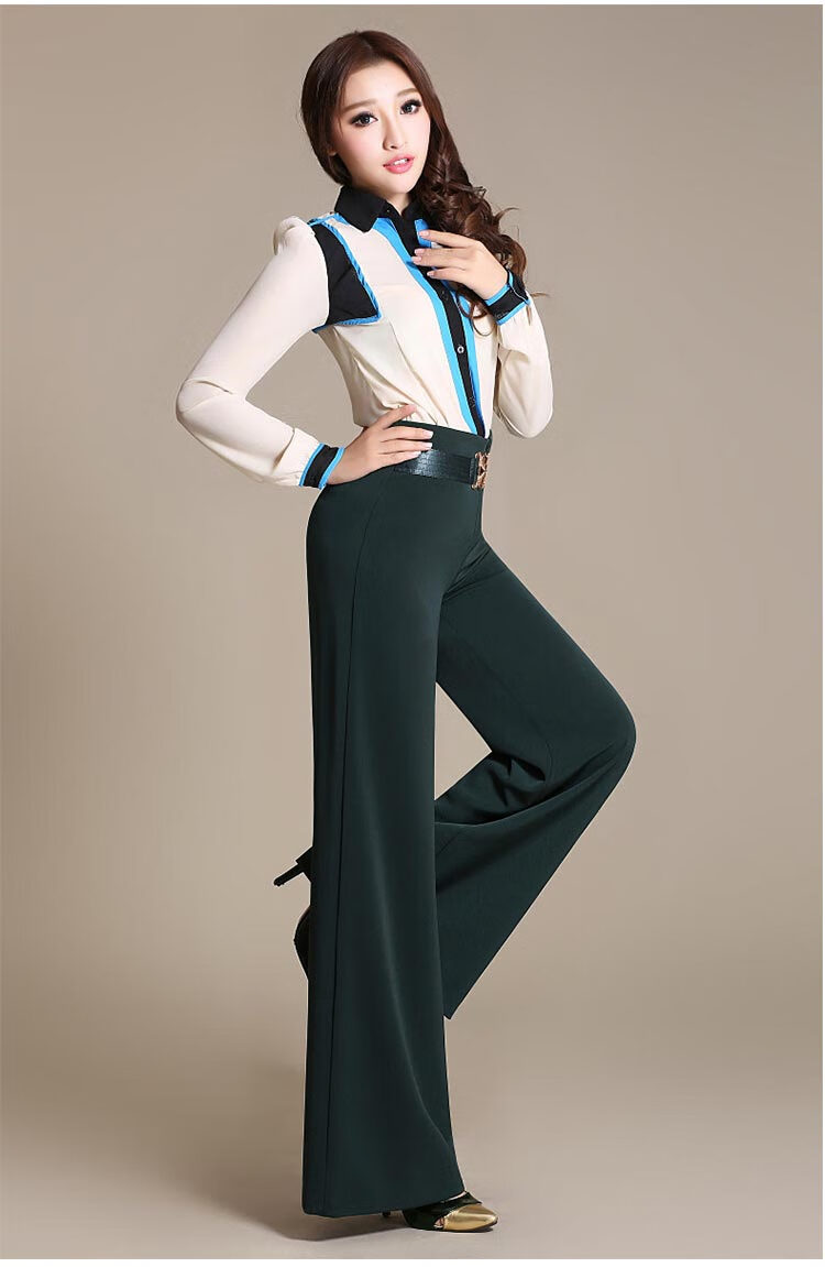 2021新款丹宝罗阔腿摩登舞裤子女成人华尔兹拉丁舞长裤交谊舞跳舞服装