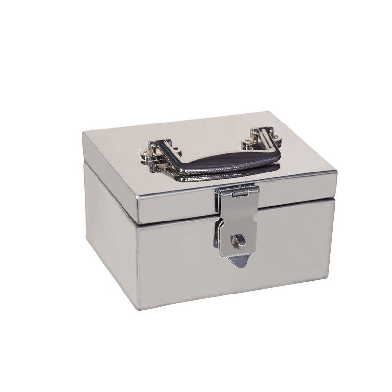 2022新款可狄kedi304不锈钢箱收纳盒证件盒超市收银箱带锁箱子储物箱