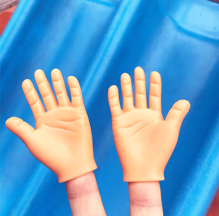 手掌指偶迷你小手指套玩具创意整蛊解压小手撸猫逗猫 2个手掌 2个ok指