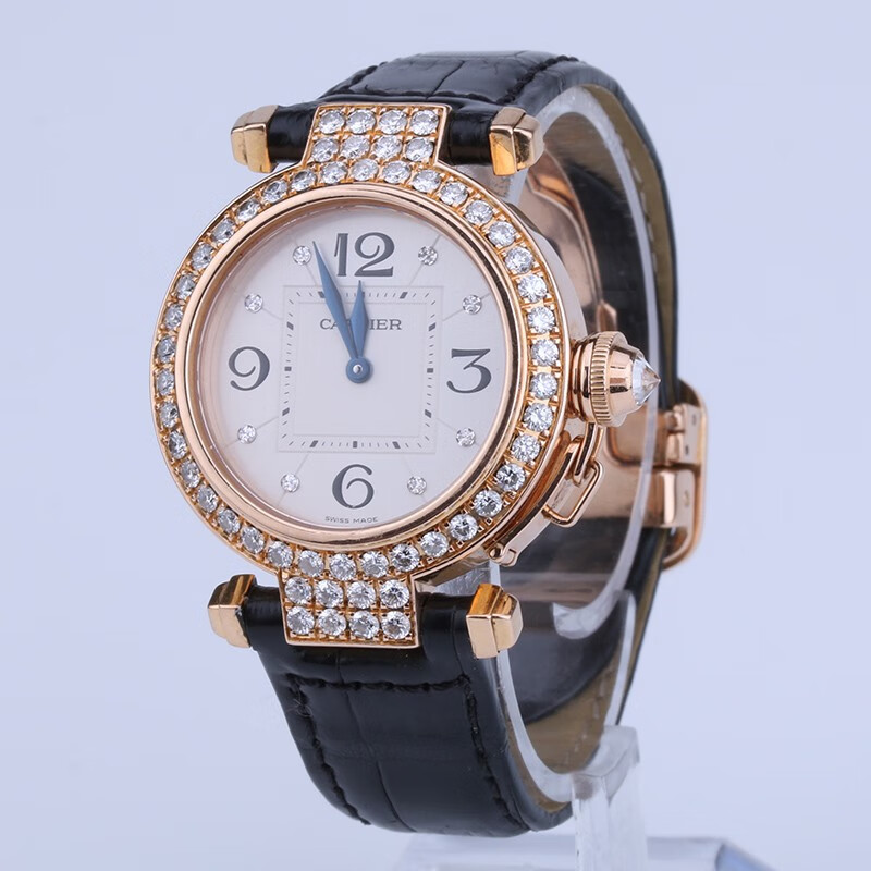 【二手95新】卡地亚女表帕莎表女士石英手表二手手表钟表表径32mm wj