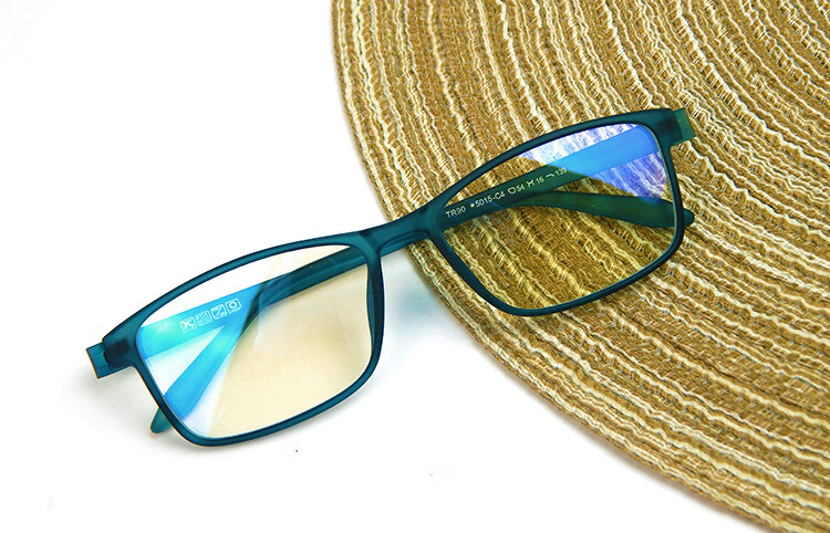 超轻tr90无螺丝眼镜框男女全塑料眼镜学生可配睛镜架方框蓝色 磨砂黑