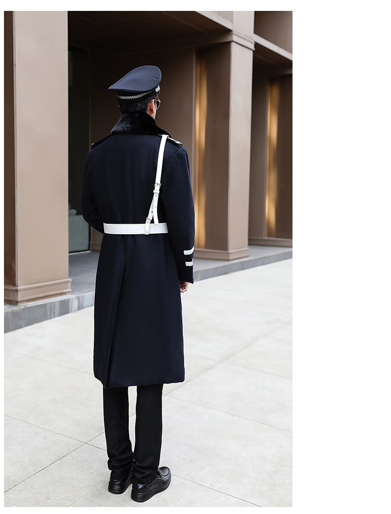 赵小熊保安呢大衣酒店前台工作服物业形象岗礼宾服外套中长款加厚棉衣