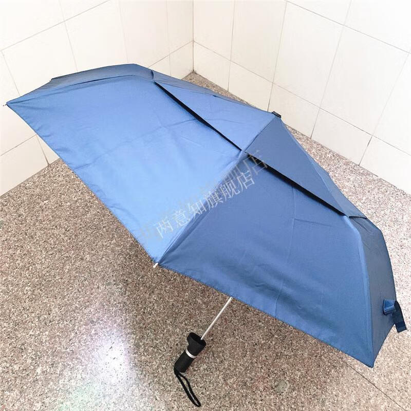 抗台风雨伞 黑胶双层抗风牢固台风专用伞 三折叠晴天雨伞偏重心伞